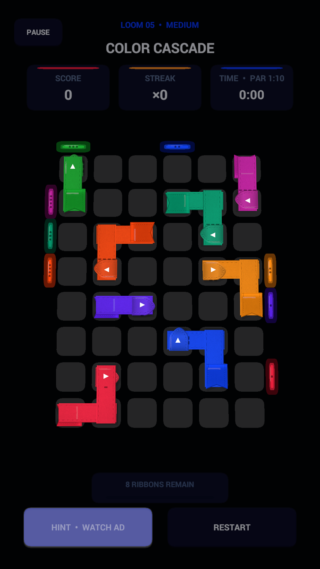 Ribbon Unbound gameplay screen